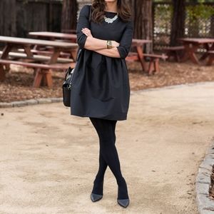 Black pleated formal mini dress
